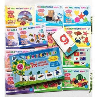 [Chuẩn NXB] Bộ thẻ học thông minh loại to - 15 chủ đề song ngữ Anh - Việt loại chuẩn theo PP Glenn Doman