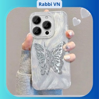 Ốp lưng iphone Lông vũ ánh bạc gắn bướm siêu xynh 7plus/8plus/x/xs/xsm/11/12/13/14/15/16/pro/max/plus/promax RABBI