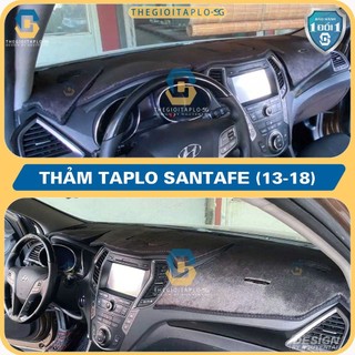 [Hyundai Santafe 2013-2018] Thảm taplo oto da Nano Blockers UV, 3D Flare, Nhung lông tuyết viền Ziczac chống cong vênh