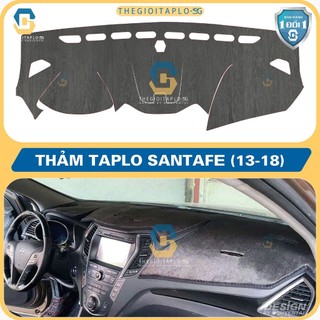 [Hyundai Santafe 2013-2018] Thảm taplo oto da Nano Blockers UV, 3D Flare, Nhung lông tuyết viền Ziczac chống cong vênh