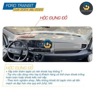 [Ford Transit 2025-2026] Thảm taplo oto da Nano Blockers UV, 3D Flare, Nhung lông tuyết viền Ziczac chống cong vênh