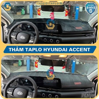 [Hyundai Accent 2025-2026] Thảm taplo oto da Nano Blockers UV, 3D Flare, Nhung lông tuyết viền Ziczac chống cong vênh