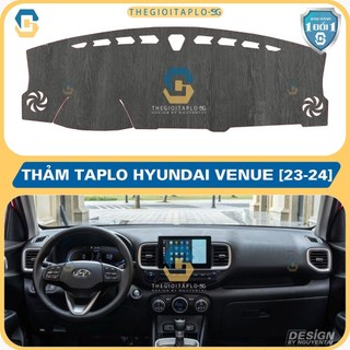 [Hyundai Venue 2023-2026] Thảm taplo ô tô da cacbon,da vân gỗ,và tuyết nhung 3 lớp dày 1cm chống nắng cao cấp