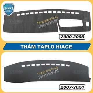 (Toyota Hiace 2002-2020] Thảm taplo oto da Nano Blockers UV, 3D Flare, Nhung lông tuyết viền Ziczac chống cong vênh