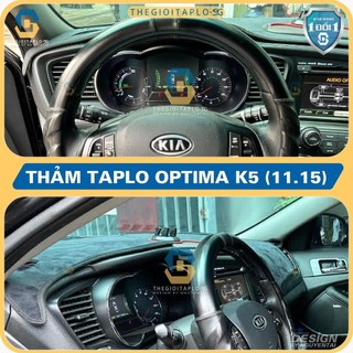 (Kia Optima K5 2011-2015] Thảm taplo oto da Nano Blockers UV, 3D Flare, Nhung lông tuyết viền Ziczac chống cong vênh
