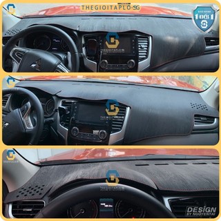 [Mitsubishi Triton 2009-2026] Thảm taplo oto da Nano Blockers UV, 3D Flare, Nhung lông tuyết viền Ziczac chống cong vênh