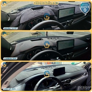 [Mazda CX8 2018-2026] Thảm taplo oto da Nano Blockers UV, 3D Flare, Nhung lông tuyết viền Ziczac chống cong vênh