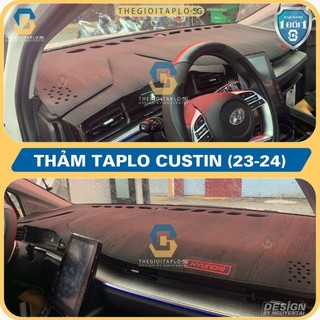 [Hyundai Custin 2023-2026] Thảm taplo da Nano Blockers UV,3D Flare, Vân gỗ,Nhung lông tuyết viền Ziczac chống cong vênh