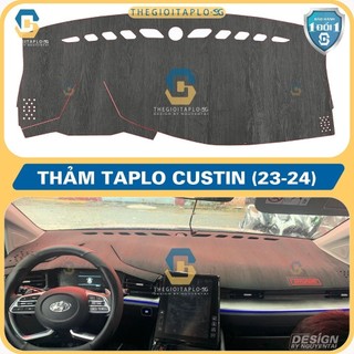 [Hyundai Custin 2023-2026] Thảm taplo da Nano Blockers UV,3D Flare, Vân gỗ,Nhung lông tuyết viền Ziczac chống cong vênh