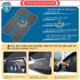 [Hyundai Avante] Rèm che nắng,chống tia UV bộ 4 cánh khung thép có nam châm hít cữa tự động tiện lợi dành cho oto