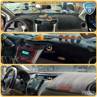 [Nissan NAVARA 2019-2024] Thảm taplo oto da Nano Blockers UV, 3D Flare, Nhung lông tuyết viền Ziczac chống cong vênh