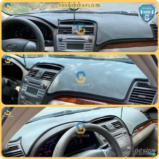 [Toyota Camry 2019-2026] Thảm taplo oto da Nano Blockers UV, 3D Flare, Nhung lông tuyết viền Ziczac chống cong vênh