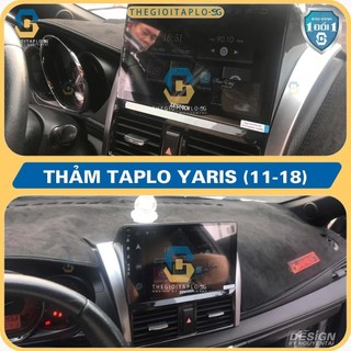 [Toyota Yaris 2011-2018] Thảm taplo oto da Nano Blockers UV, 3D Flare, Nhung lông tuyết viền Ziczac chống cong vênh