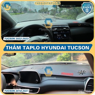 [Hyundai Tucson 2019-2021] Thảm taplo oto da Nano Blockers UV, 3D Flare, Nhung lông tuyết viền Ziczac chống cong vênh