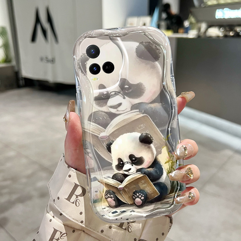 Ốp Lưng VIVO Y21 Y21s Y21t Y21e Y21a Y33t Y33s Y21G Y22 Y22s Y28 Case Trong suốt Gấu trúc sáng tạo dễ thương