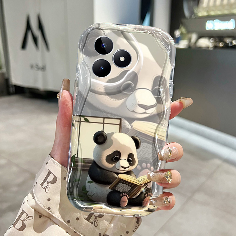 Ốp Lưng Realme C53 C51 C51s C65 C55 Note 50 Narzo N53 N55 Case Trong suốt Gấu trúc sáng tạo dễ thương