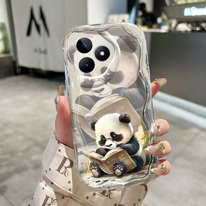 Ốp Lưng Realme C53 C51 C51s C65 C55 Note 50 Narzo N53 N55 Case Trong suốt Gấu trúc sáng tạo dễ thương