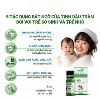 Tinh Dầu Tràm MABIO Giúp Giữ Ấm Cơ Thể Hương Thơm Dịu Nhẹ An Toàn Với Trẻ Nhỏ MABIO Chính Hãng