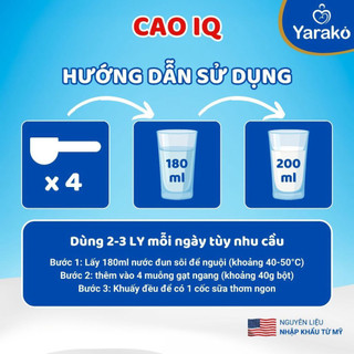 Sữa Tăng Chiều Cao Yarako Cao IQ – Dinh Dưỡng Toàn Diện Giúp Bé Cao Lớn, Khỏe Mạnh - Lon 400/900G