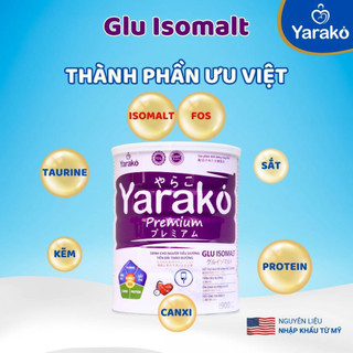Sữa Yarako Premium Glu Isomalt – Sữa Dành Riêng Cho Người Tiểu Đường & Tiền Đái Tháo Đường - Lon 400/900G00/900