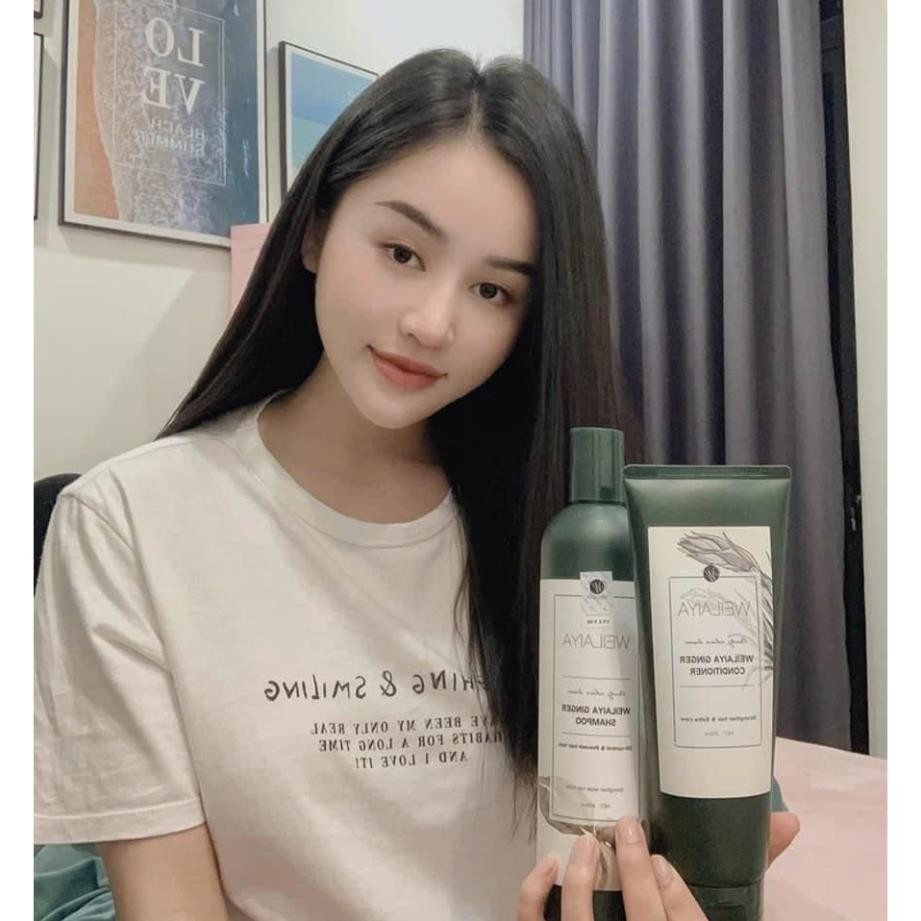 Combo Dầu Gội Xả Gừng Weilaiya Hạn Chế Rụng Tóc, Kích Thích Mọc 400ml, 250ml