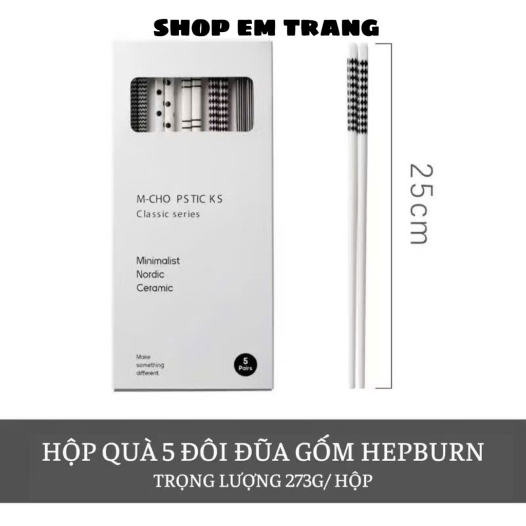 SET 5 ĐÔI ĐŨA CHỐNG TRƯỢT NHẬT BẢN – Đũa Gốm Sứ Cao Cấp Thiết Kế Sang Trọng,Bộ 5 Đôi Đũa Ăn Cơm An Toàn Cho Sức Khỏe