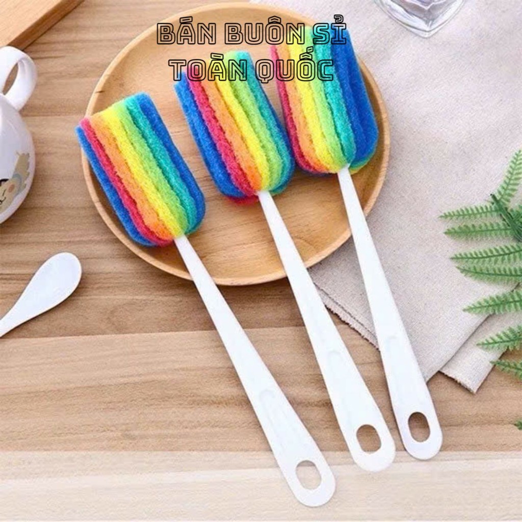 [COMBO 10] Cây Cọ Rửa Ly 7 Màu - Cọ Rửa Ly Bình Nước Bình Giữ Nhiệt 7 Màu Cầu Vồng