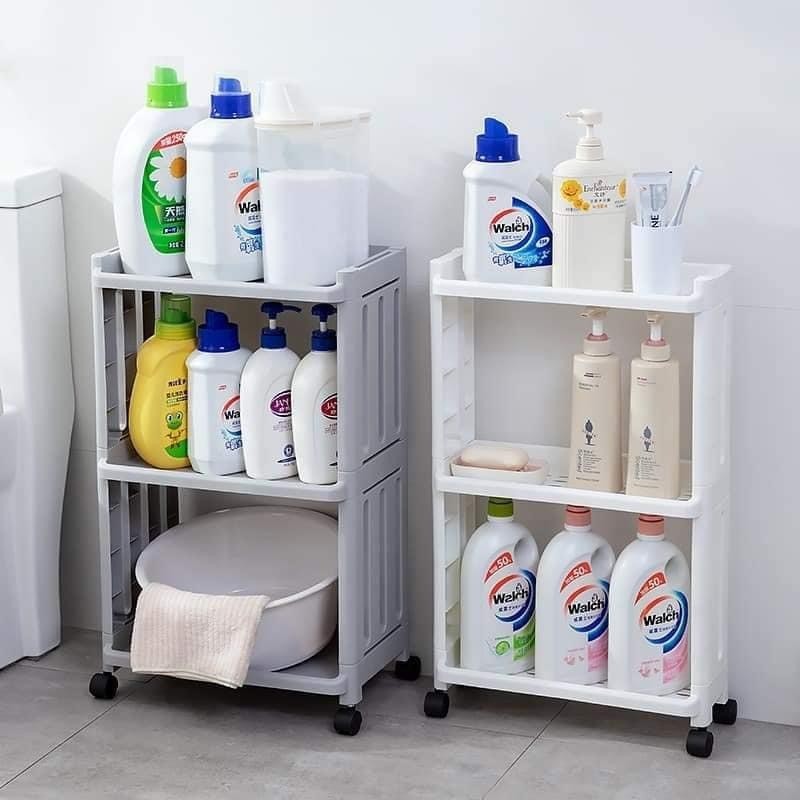 kệ dựng đồ đa năng 3 tầng- Kệ đựng đồ giặt , phòng tắm chống thấm nước 3 ,4 tầng có bánh xe 360 ( loại 1) 388