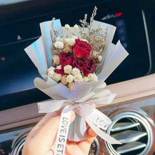 Bó Hoa Khô Mini Trang Trí Cửa Gió Ô tô, Bó Hoa Mini Decor Mùi Thơm Quà Tặng Ý Nghĩa Life Plus - HK01