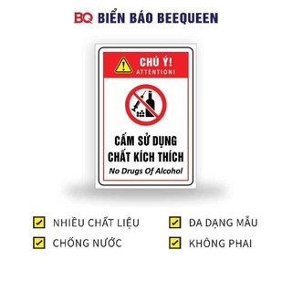 Biển báo CẤM SỬ DỤNG CHẤT KÍCH THÍCH 20x30cm - BQ