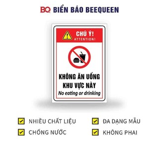 Biển báo KHÔNG ĂN UỐNG KHU VỰC NÀY 20x30cm - BQ