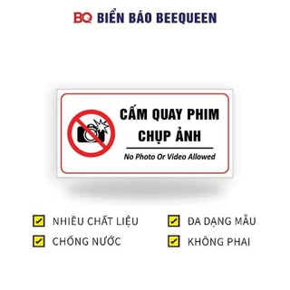 Biển cảnh báo CẤM QUAY PHIM CHỤP ẢNH 15x30cm - BQ F3