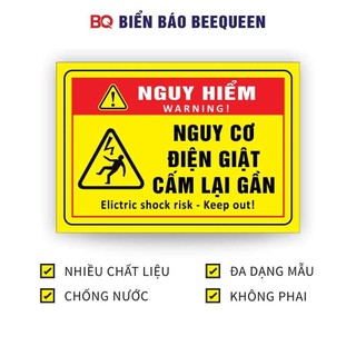 Biển báo NGUY CƠ ĐIỆN GIẬT CẤM LẠI GẦN a22