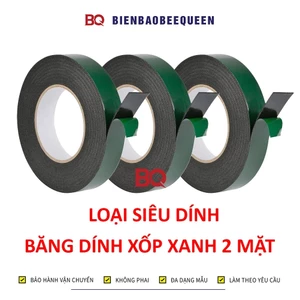Băng dính xốp xanh 2 mặt keo gốc dầu siêu dính siêu bền chịu nhiệt - Loại dài 4.3m