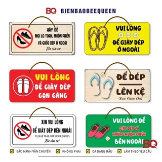 Biển để giày dép gọn gàng lên kệ, biển bỏ giày dép bên ngoài