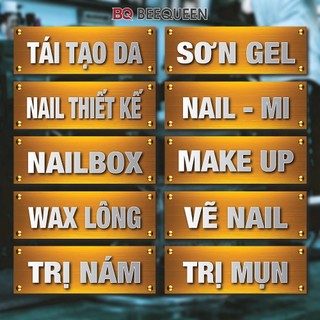 Decal Bảng Thẻ Dịch Vụ Nail Mi Spa Salon Tóc - Decal Siêu Dính Chống Nước 100%