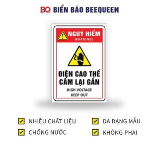 Biển cảnh báo ĐIỆN CAO THẾ CẤM LẠI GẦN 20x30cm - BQ