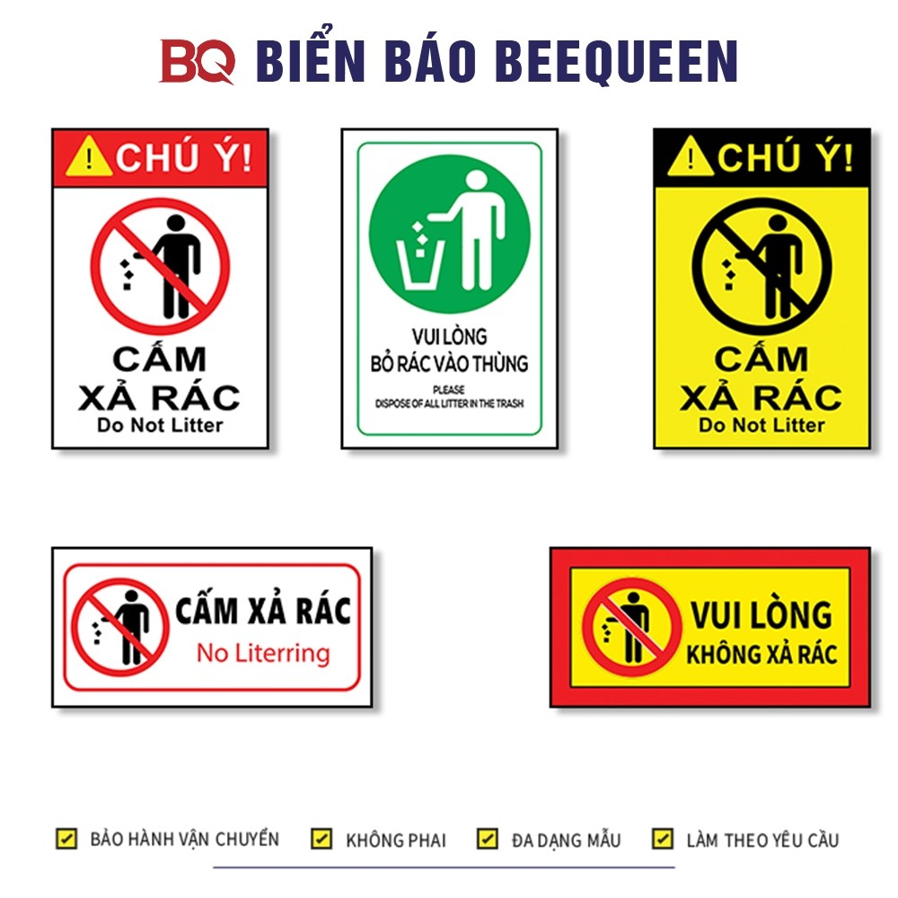 Biển cấm xả rác - Không xả rác - Vui lòng bỏ rác vào thùng | Shopee ...