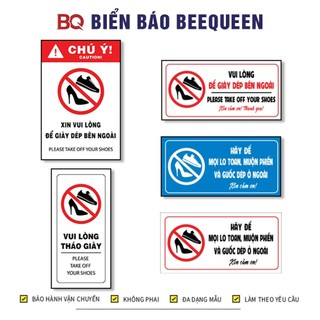 Biển cảnh báo vui lòng tháo giày dép