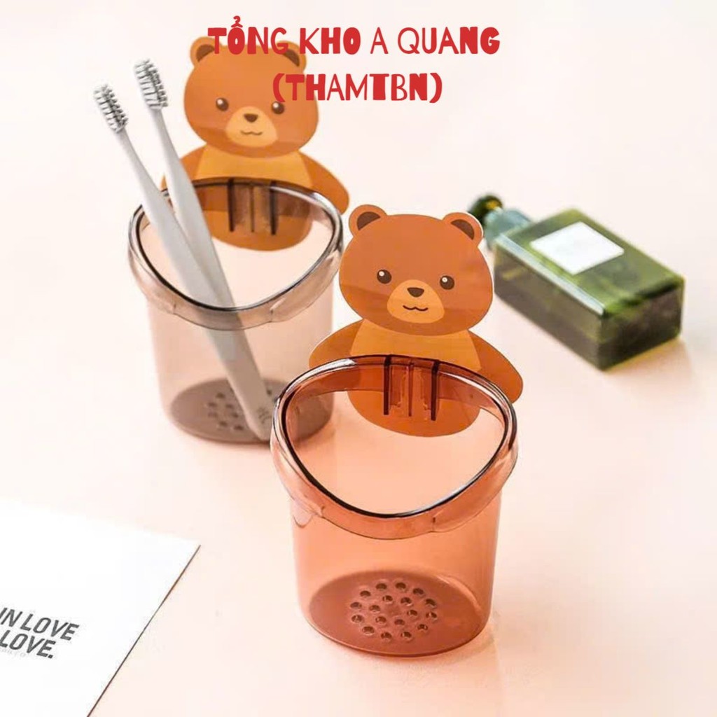 [COMBO 10] CỐC GẤU ĐA NĂNG DÁN TƯỜNG - Cốc Đựng Bàn Chải Đánh Răng Lắp Đặt Dễ Dàng,Cốc Nhựa Thiết Kế Chống Thấm Nước