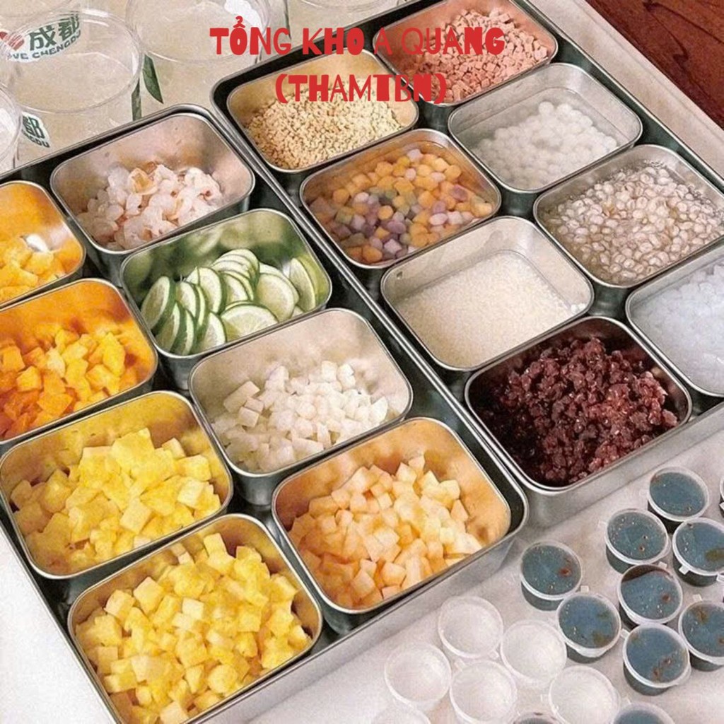 Bộ Hộp Đựng Đồ Ăn Inox 30,Hộp Đựng Thực Phẩm An Toàn,Tiện Lợi,Không Bám Mùi - COMBO 5 HỘP INOX ĐỂ TỦ LẠNH