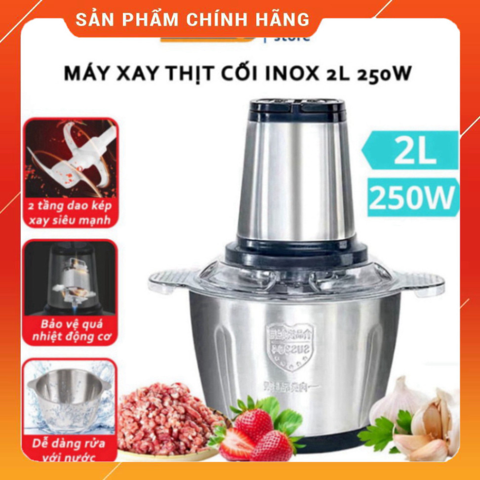 Máy Xay Thịt Đa Năng Cối INOX 304 2L Công Suất 250W, 4 Lưỡi Dao Xay ...
