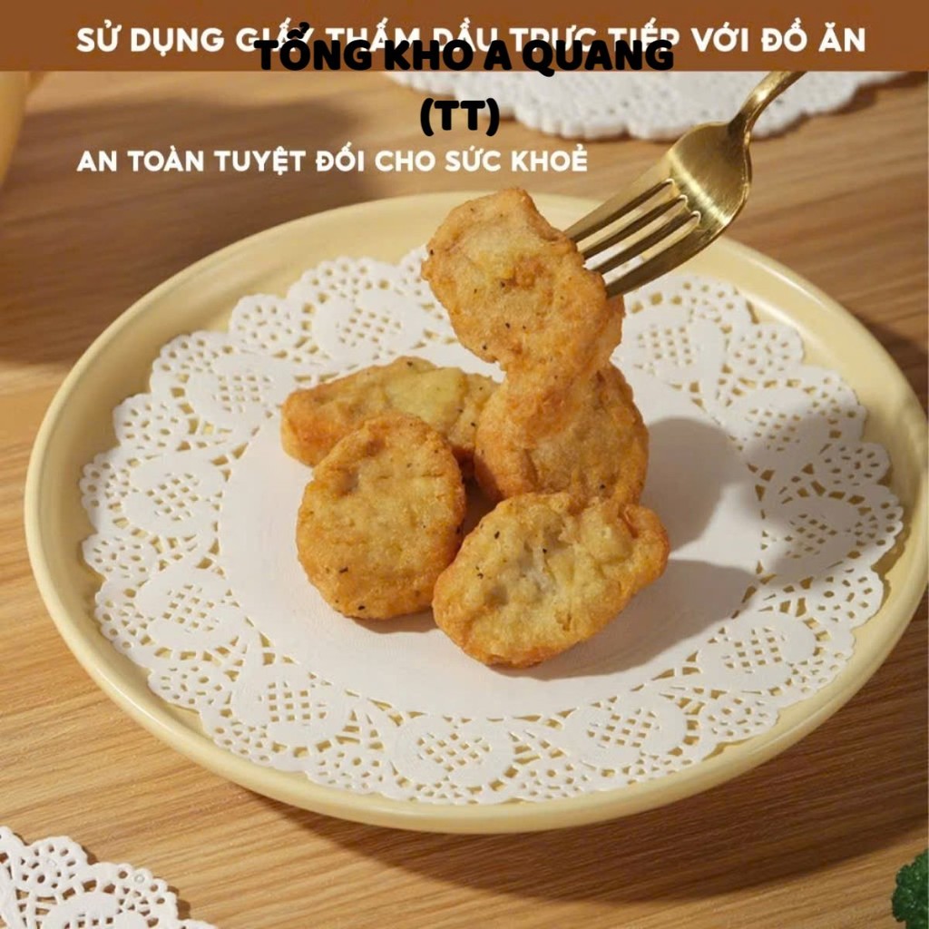 Set Giấy Nến Dễ Dàng Sử Dụng Nồi Chiên Không Dầu,Giấy Hỗ Trợ Lót Xửng Hấp - GIẤY NẾN ĐỤC LỖ CHO THỰC PHẨM GIÒN RỤM