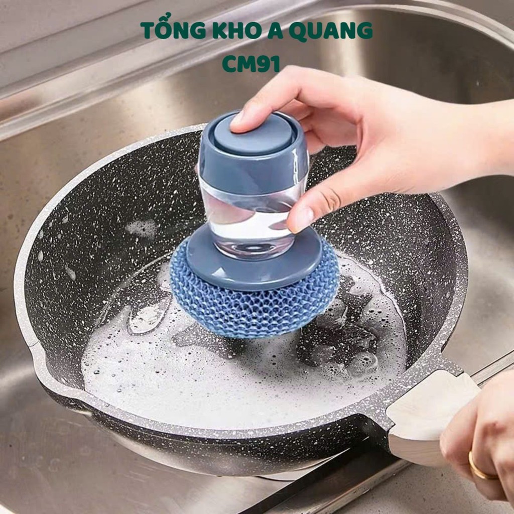 (COMBO 5) Cọ Rửa Bát Có Bình Chứa Thiết Kế Tiện Lợi,Bàn Chải Cọ Xoong Nồi Tay Cầm Chắc Chắn - CỌ BẾP THÔNG MINH
