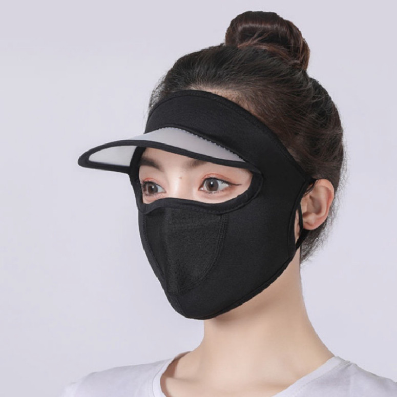 thoáng khí với vành mặt nạ kem chống nắng ice silk che nắng nam nữ che mặt nạ toàn mặt ntt95