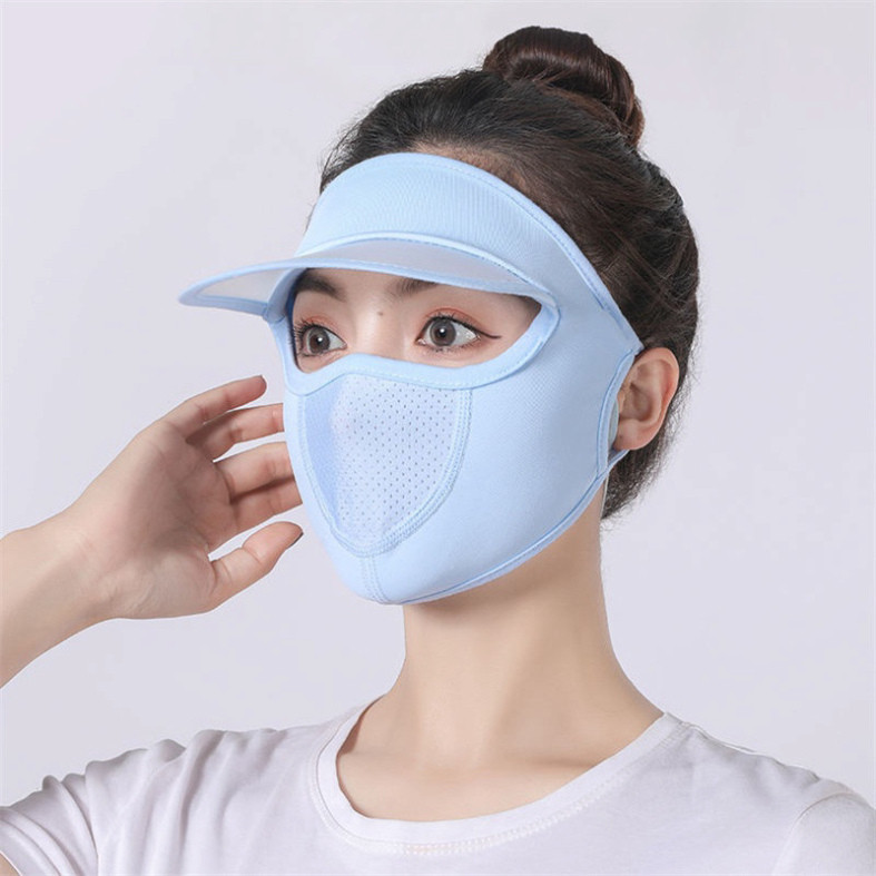 thoáng khí với vành mặt nạ kem chống nắng ice silk che nắng nam nữ che mặt nạ toàn mặt ntt95