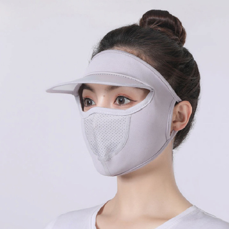 thoáng khí với vành mặt nạ kem chống nắng ice silk che nắng nam nữ che mặt nạ toàn mặt ntt95
