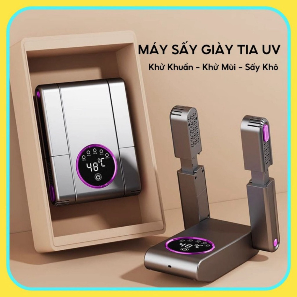 Máy sấy giày thông minh công suất 150W 3 chiều xoay 360 độ có tia UV khử mùi, khử khuẩn cao cấp ntt95