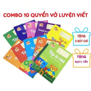 [Chuẩn NXB] Sách- Bộ 18 Quyển Vở Tập Tô Chữ Luyện Viết Phát Triển IQ Cho Bé (Tặng Kèm 2 Bút Chì+ Gọt+ Tẩy)