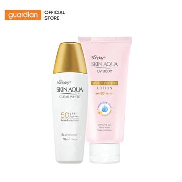 Combo Sữa Chống Nắng Sunplay Skin Aqua SPF50 PA+++ 25gr & Lotion Chống Nắng Dưỡng Thể Skin Aqua 150gr